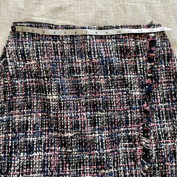 Loft Tweed Wrap Skirt Pink Purple Black - Picture 4 of 7
